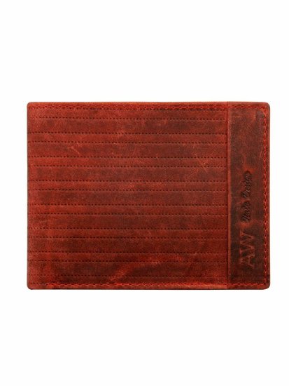 CEDAR Kožená horizontální pánská peněženka červená