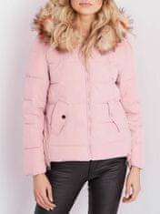Kraftika Prošívaná dámská bunda s kapucí světle růžová, velikost xl