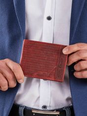 CEDAR Kožená horizontální pánská peněženka červená