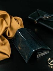 CEDAR Lakovaná černá kožená peněženka se vzorem