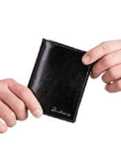 CEDAR Pánská vertikální černá kožená peněženka, 2016101764480