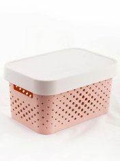 Kraftika Pastelová skladovací krabice s víkem světle růžová