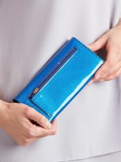 CEDAR Lakovaná kožená peněženka modrá