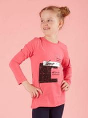 Kraftika Růžová bavlněná halenka pro dívky s potiskem, velikost 116