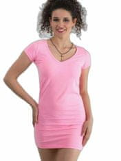 Kraftika Fluo pink v-neck šaty, velikost m