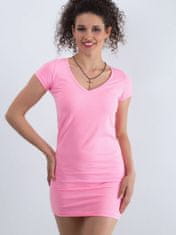 Kraftika Fluo pink v-neck šaty, velikost m