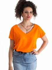 Kraftika Bavlněné tričko fluo orange v-neck, velikost xl