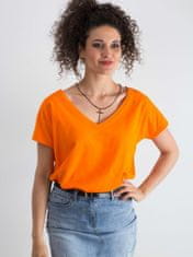 Kraftika Bavlněné tričko fluo orange v-neck, velikost xl