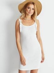 FANCY Bílé žebrované mini šaty, jedna velikost s / m