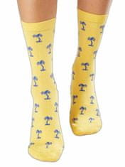 Kraftika Žluté ponožky s palmovým potiskem, velikost 36-40