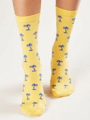 Kraftika Žluté ponožky s palmovým potiskem, velikost 36-40