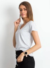 Kraftika Melanž v-neck tričko světle šedá, velikost xl