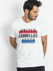 Kraftika Bílé pánské tričko tommy life, velikost xs