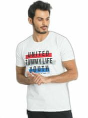 Kraftika Bílé pánské tričko tommy life, velikost xs