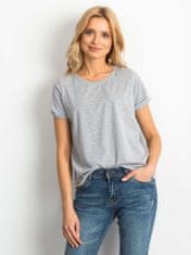 BASIC FEEL GOOD Dámské bavlněné tričko basic grey, velikost s