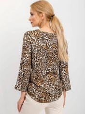 RUE PARIS Černá a béžová halenka s leopardím potiskem