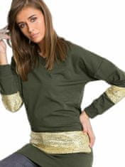 FANCY Khaki tunika s flitry, velikost one size s / m