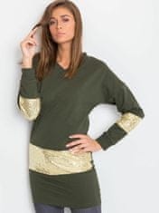 FANCY Khaki tunika s flitry, velikost one size s / m