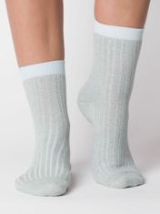Kraftika Zelené bavlněné žebrované ponožky, velikost 35-39