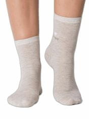 Kraftika Béžové ponožky s lesklou nití, velikost 35-39