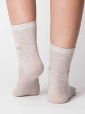 Kraftika Béžové ponožky s lesklou nití, velikost 35-39