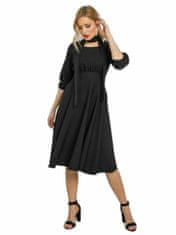 RUE PARIS Černé šaty s páskem, velikost s