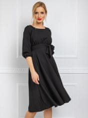 RUE PARIS Černé šaty s páskem, velikost s