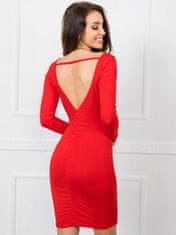RUE PARIS Červené šaty s výstřihem na zádech, velikost l