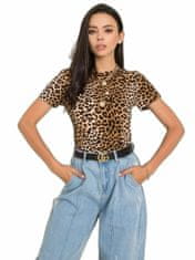 RUE PARIS Hnědá halenka s leopardím potiskem, velikost xl