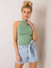 RUE PARIS Green fit top, jedna velikost s / m