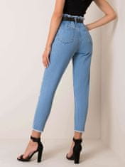 RUE PARIS Modré džíny s vysokým pasem, velikost 31