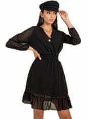 RUE PARIS Černé šaty s volánkem, velikost s, 2016102685975