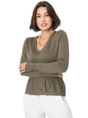 RUE PARIS Khaki svetr s v-neck, velikost m