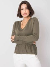 RUE PARIS Khaki svetr s v-neck, velikost m