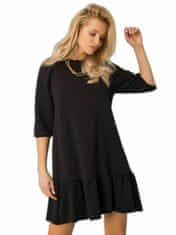 RUE PARIS Černé šaty s volánkem, velikost s, 2016102773092