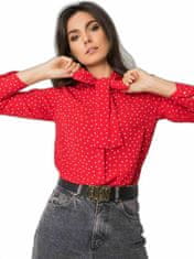 RUE PARIS Červená polka dot halenka, velikost xl