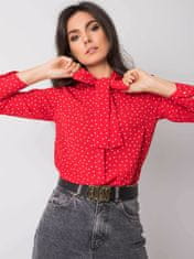 RUE PARIS Červená polka dot halenka, velikost xl