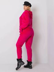 RELEVANCE Růžový velurový oblek plus velikost, velikost 4xl