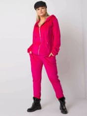RELEVANCE Růžový velurový oblek plus velikost, velikost 4xl