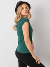 BASIC FEEL GOOD Tmavě zelené dámské tričko basic, velikost xl
