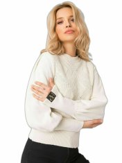 RUE PARIS Ecru dámský svetr, velikost s, 2016102801016
