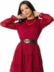 Kraftika Sublevel tmavě červené dámské šaty s volánky, velikost m