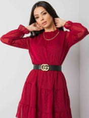 Kraftika Sublevel tmavě červené dámské šaty s volánky, velikost m