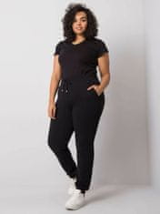 BASIC FEEL GOOD Černé dámské sportovní kalhoty plus velikost, velikost 2xl