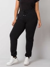 BASIC FEEL GOOD Černé dámské sportovní kalhoty plus velikost, velikost 2xl
