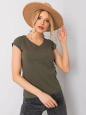 BASIC FEEL GOOD Khaki dámské tričko basic, velikost xl