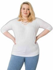 BASIC FEEL GOOD Bílá viskózní halenka plus velikost, velikost 3xl