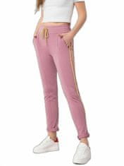 RELEVANCE Špinavé růžové kalhoty s lampasáky, velikost xl