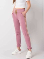 RELEVANCE Špinavé růžové kalhoty s lampasáky, velikost xl