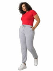 BASIC FEEL GOOD Šedé melanž dámské sportovní kalhoty plus velikost